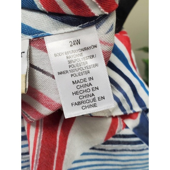 Alfred Dunner Women Multicolor Rayon Collared Long Sleeve Buttons Down Shirt 24W - Picture 8 of 12